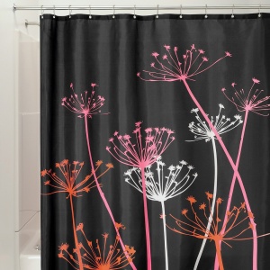 InterDesign Thistle Shower Curtain, 72-Inch by 72-Inch,  Чёрный