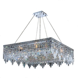 Worldwide Lighting Cascade Collection 12-Light Chrome and Crystal Chandelier