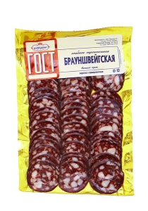 Колбаса Брауншвейгская сырокопчёная нарезка 150 г Царицыно