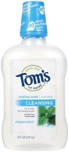 TOM'S OF MAINE FLUORIDE FREE CLEANSING MOUTHWASH, PEPPERMINT BAKING SODA